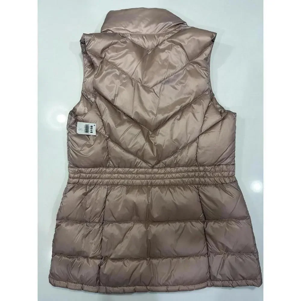 Athleta Women's Goose Down Puffer Vest in Beige, Size M - Picture 4 of 5